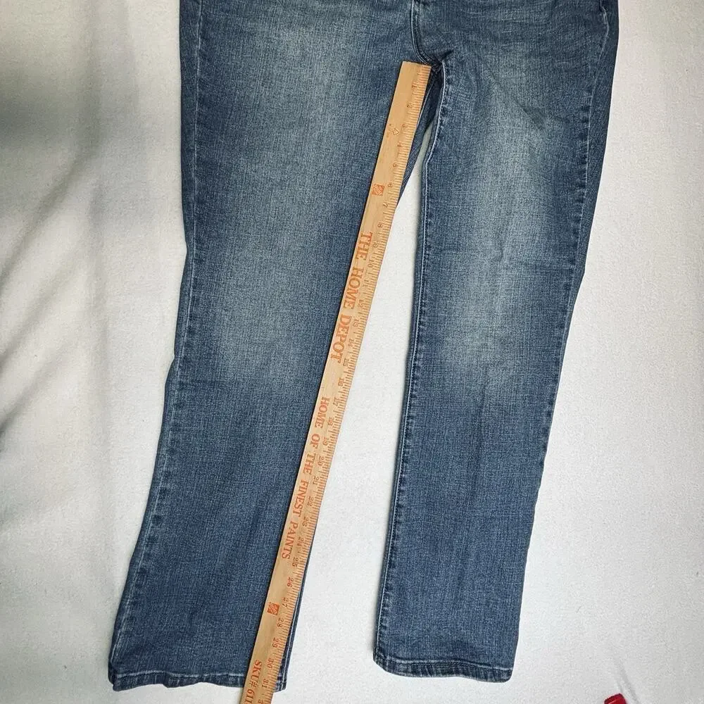 Sonoma Jeans Women’s Sz 18 Curvy Boot Cut Blue Denim Stretch Nice Soft 5 Pocket